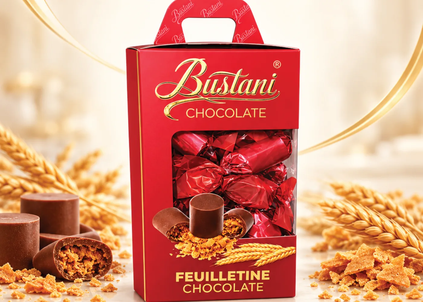 Bustani Feuilletine Chocolate box with wheat and feuilletine flakes